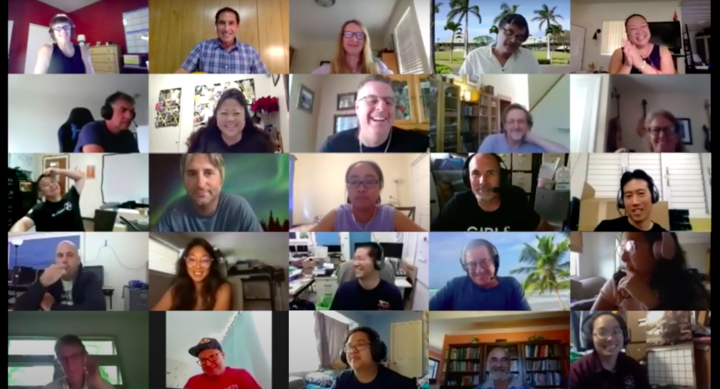 Computer Science Principles Webinar Zoom Room with attendees faces aligned in a grid